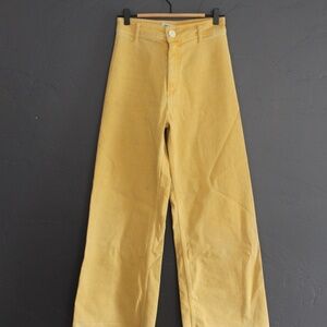 High rise yellow jeans